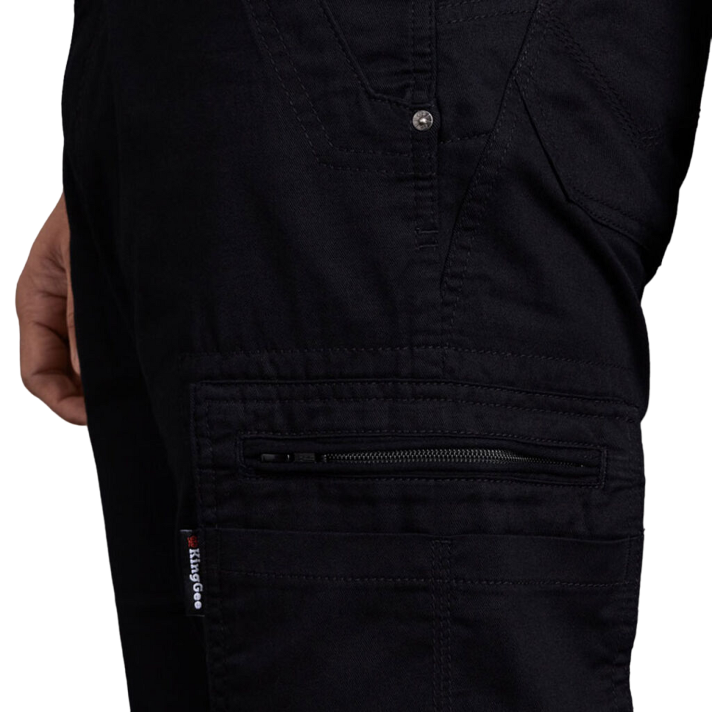 KingGee Men's Tradies Summer Lightweight Cargo Work Pants - Black