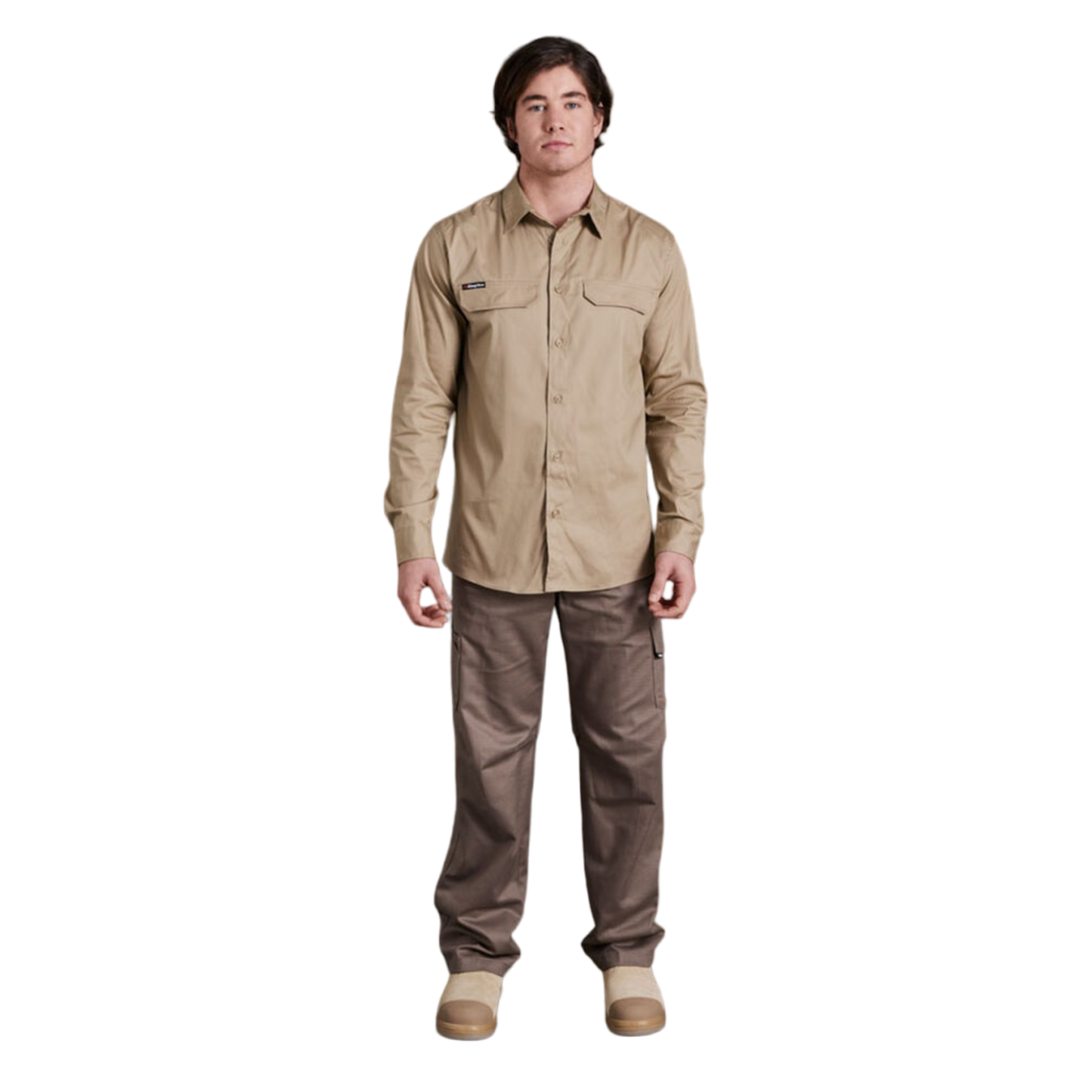 KingGee Men's Workcool Pro Stretch Long Sleeve Work Shirt - Khaki
