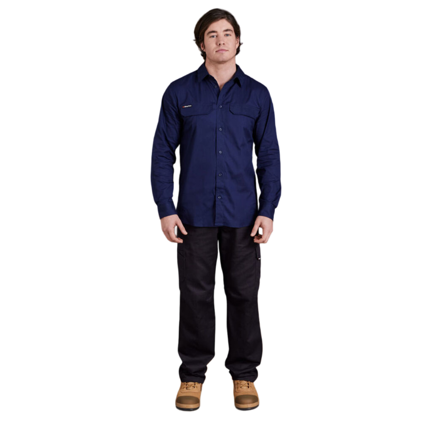 KingGee Men's Workcool Pro Stretch Long Sleeve Work Shirt - Navy