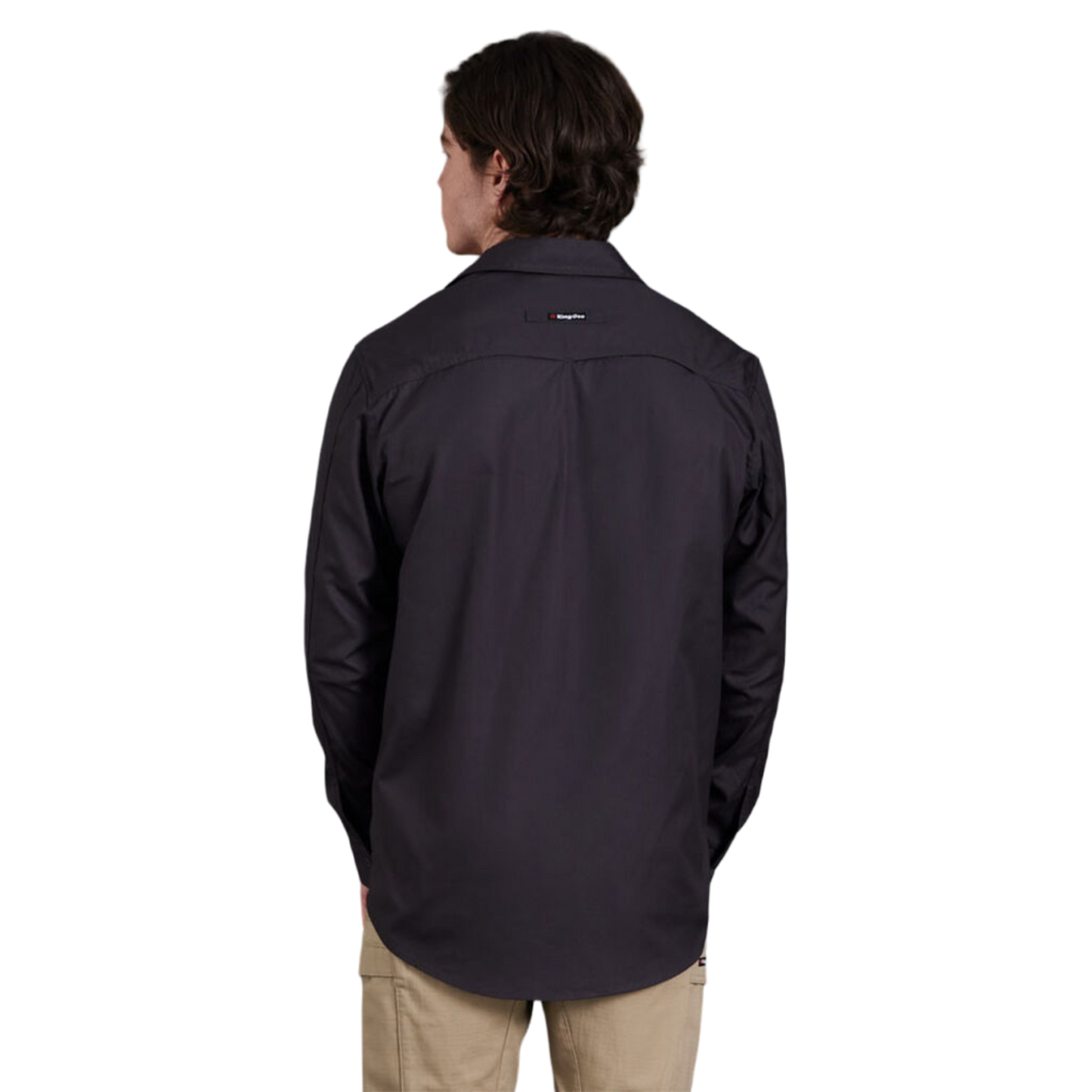 KingGee Men's Workcool 2 Lightweight Ripstop Long Sleeve Work Shirt - Charcoal
