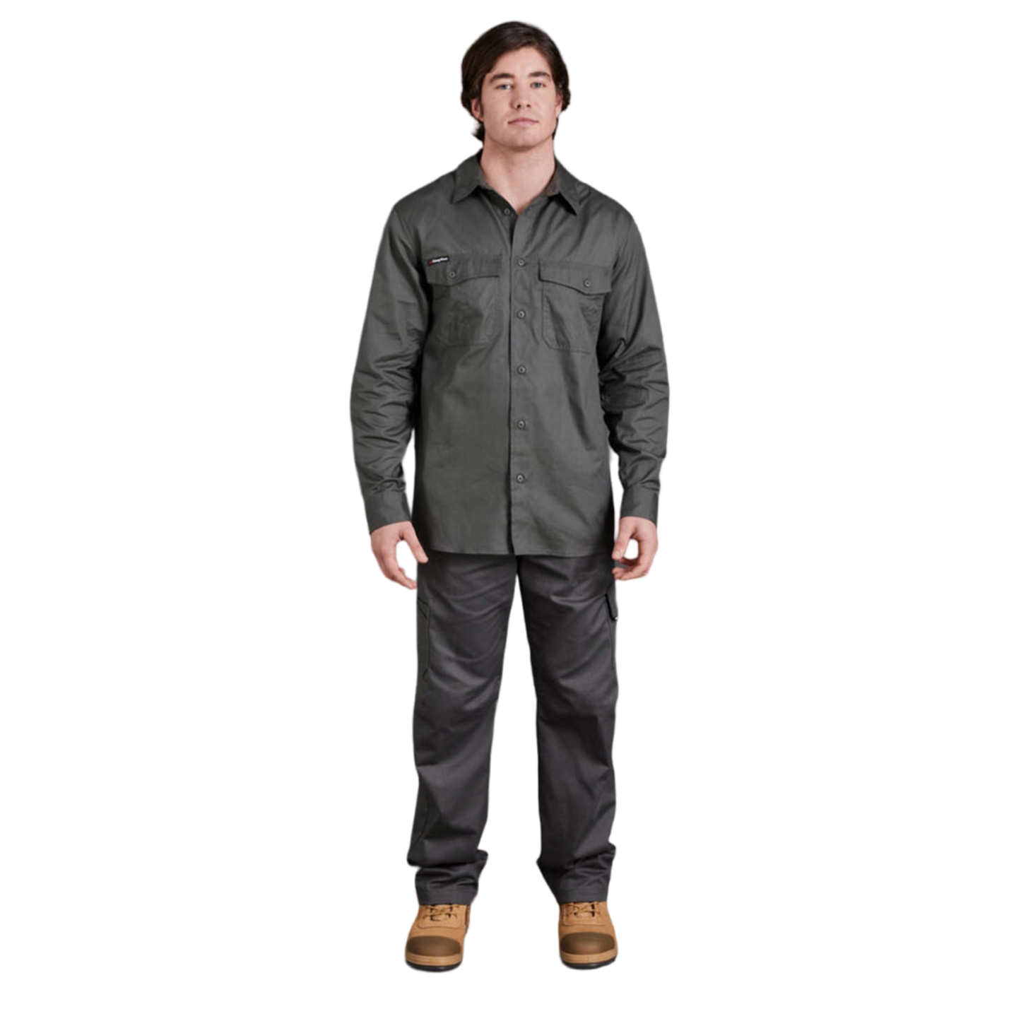 KingGee Men's Workcool 2 Lightweight Ripstop Long Sleeve Work Shirt - Green