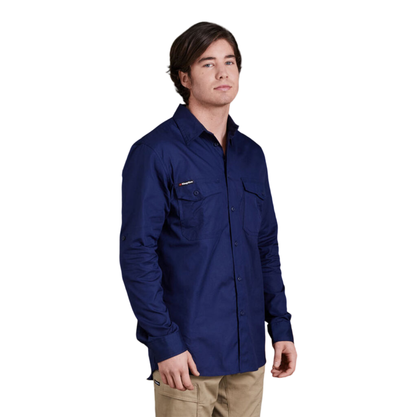 KingGee Men's Workcool 2 Lightweight Ripstop Long Sleeve Work Shirt - Navy