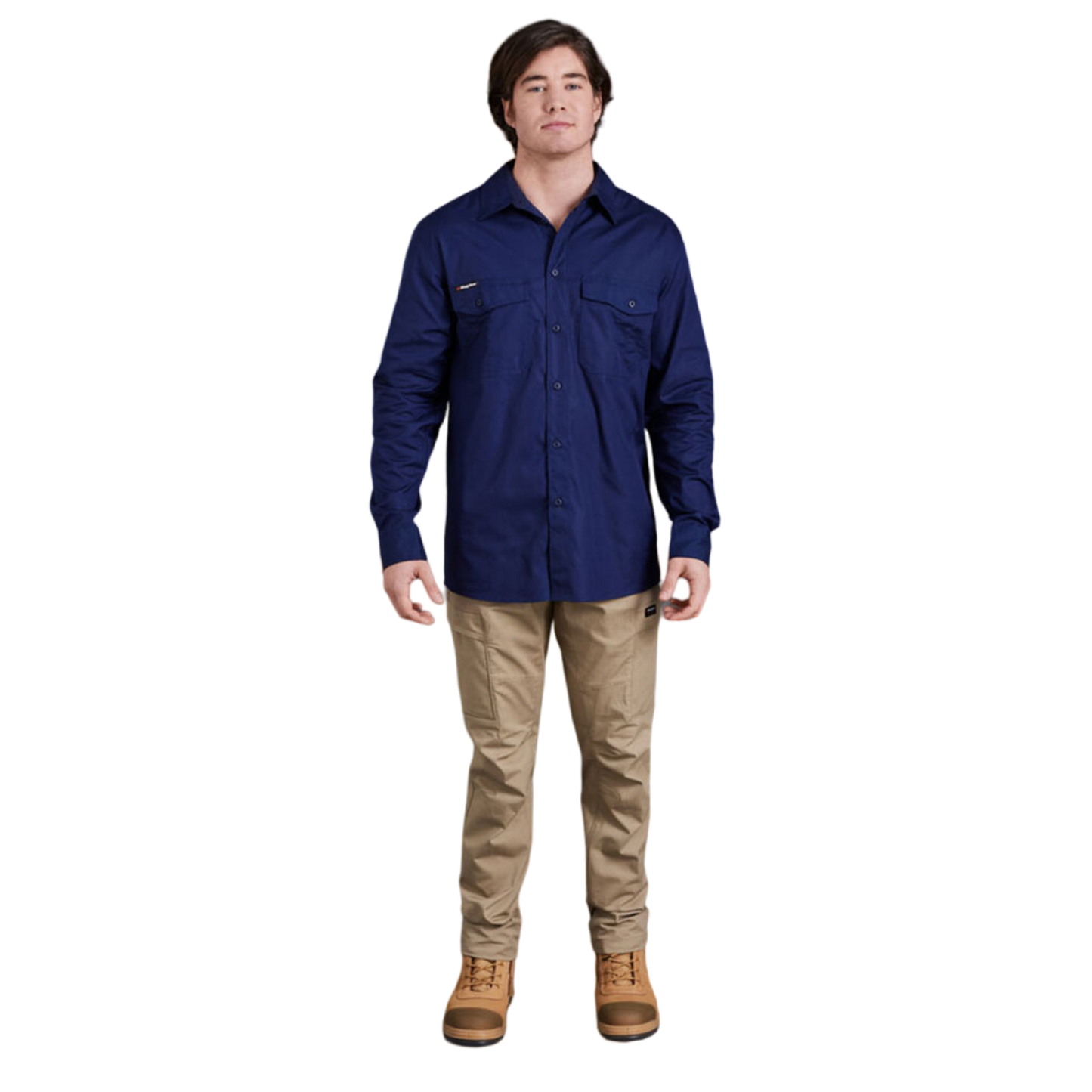 KingGee Men's Workcool 2 Lightweight Ripstop Long Sleeve Work Shirt - Navy