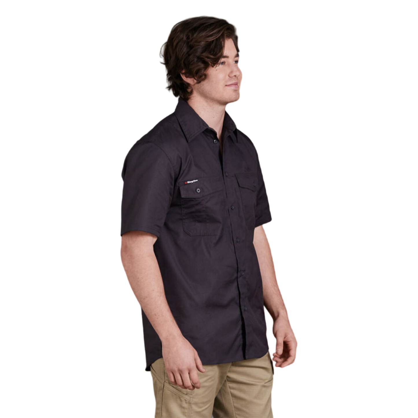 KingGee Men's Workcool 2 Lightweight Ripstop Short Sleeve Work Shirt - Charcoal