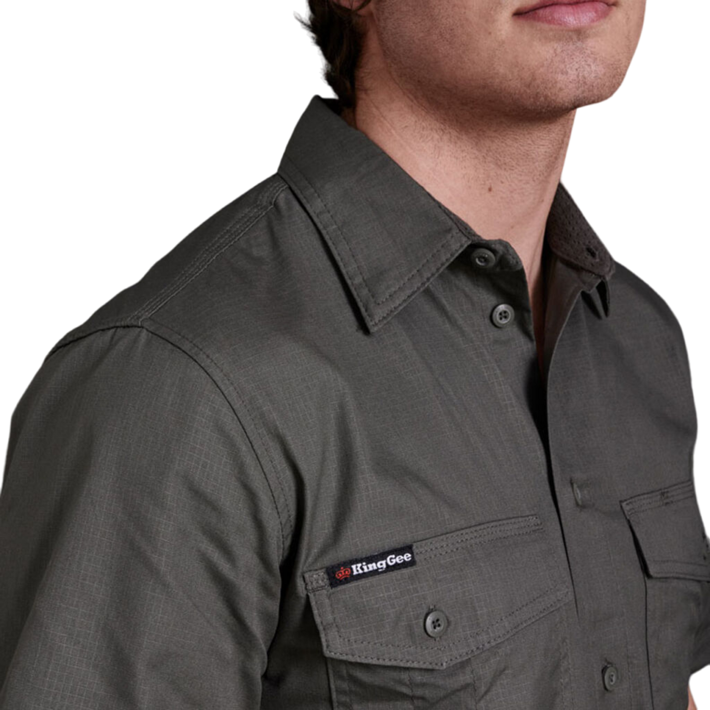 KingGee Men's Workcool 2 Lightweight Ripstop Short Sleeve Work Shirt - Green