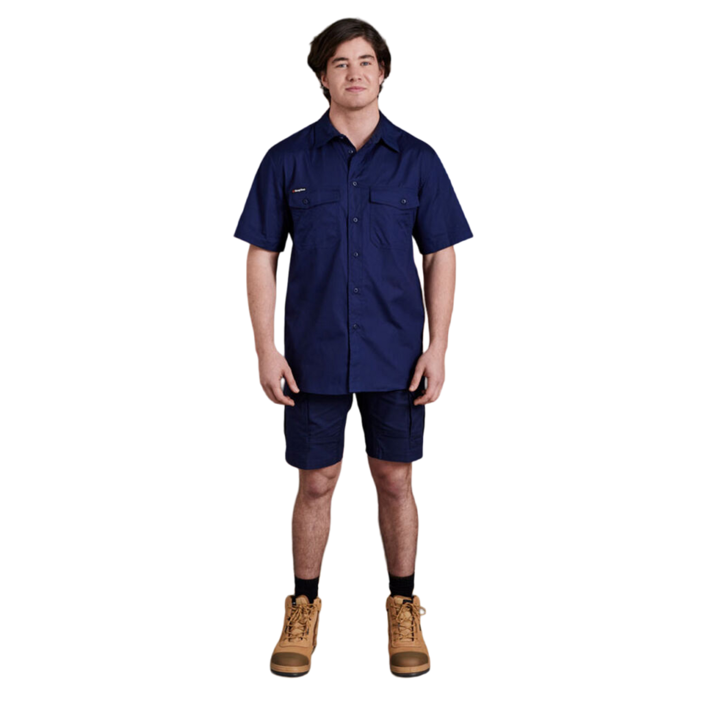 KingGee Men's Workcool 2 Lightweight Ripstop Short Sleeve Work Shirt - Navy
