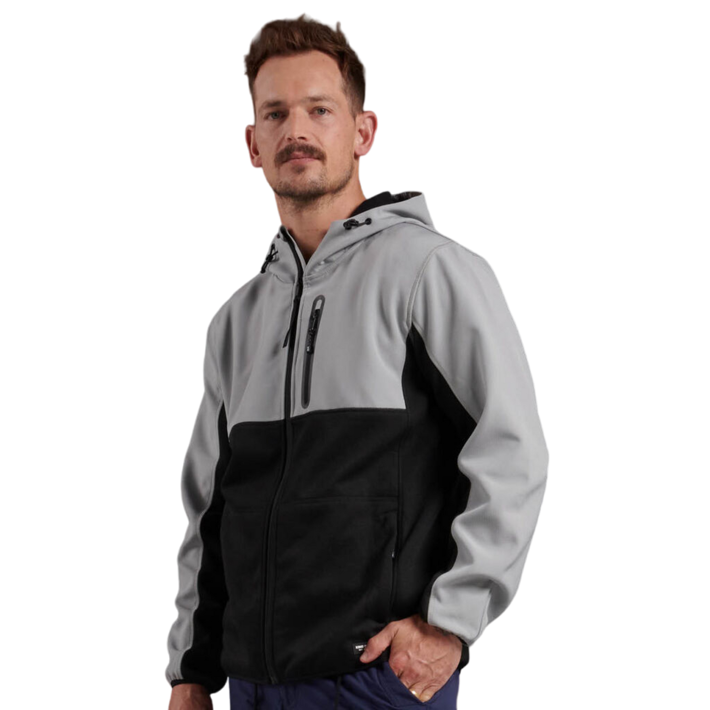 KingGee Men's Trademark Hybrid Hoodie - Stone Grey