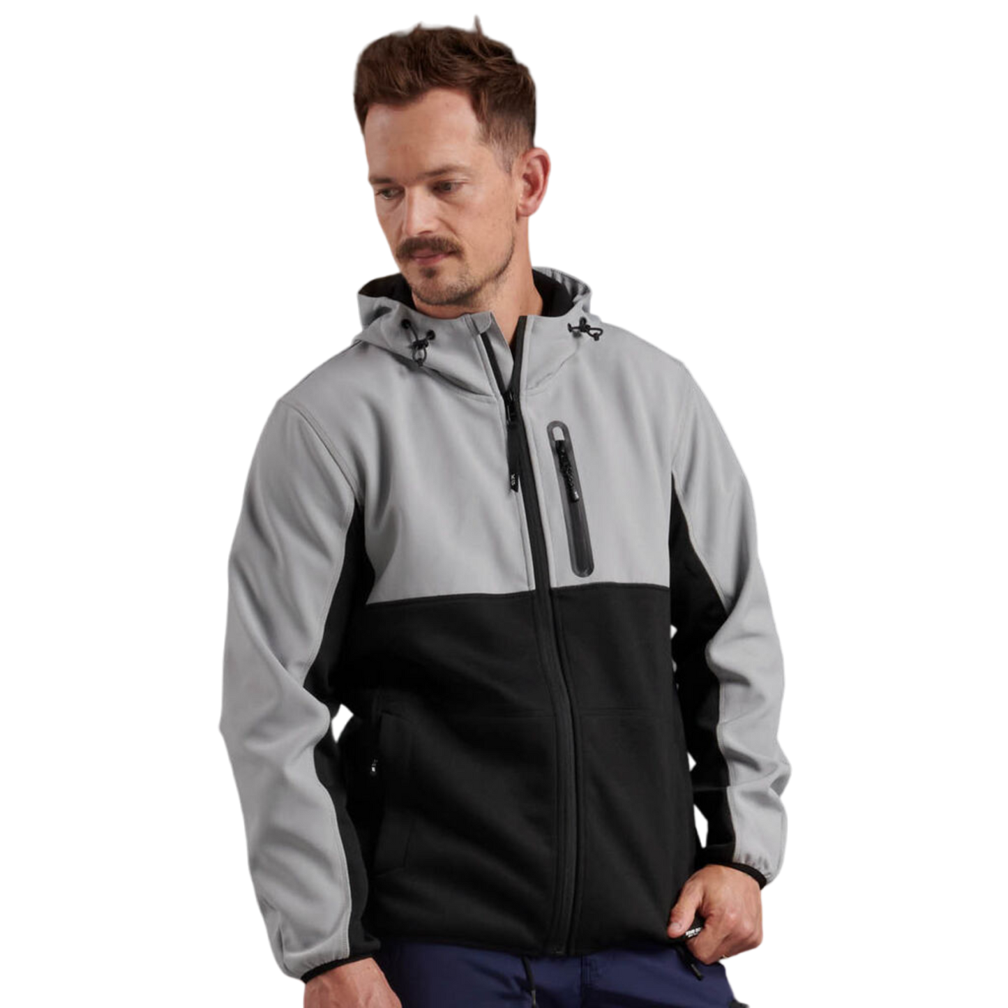 KingGee Men's Trademark Hybrid Hoodie - Stone Grey