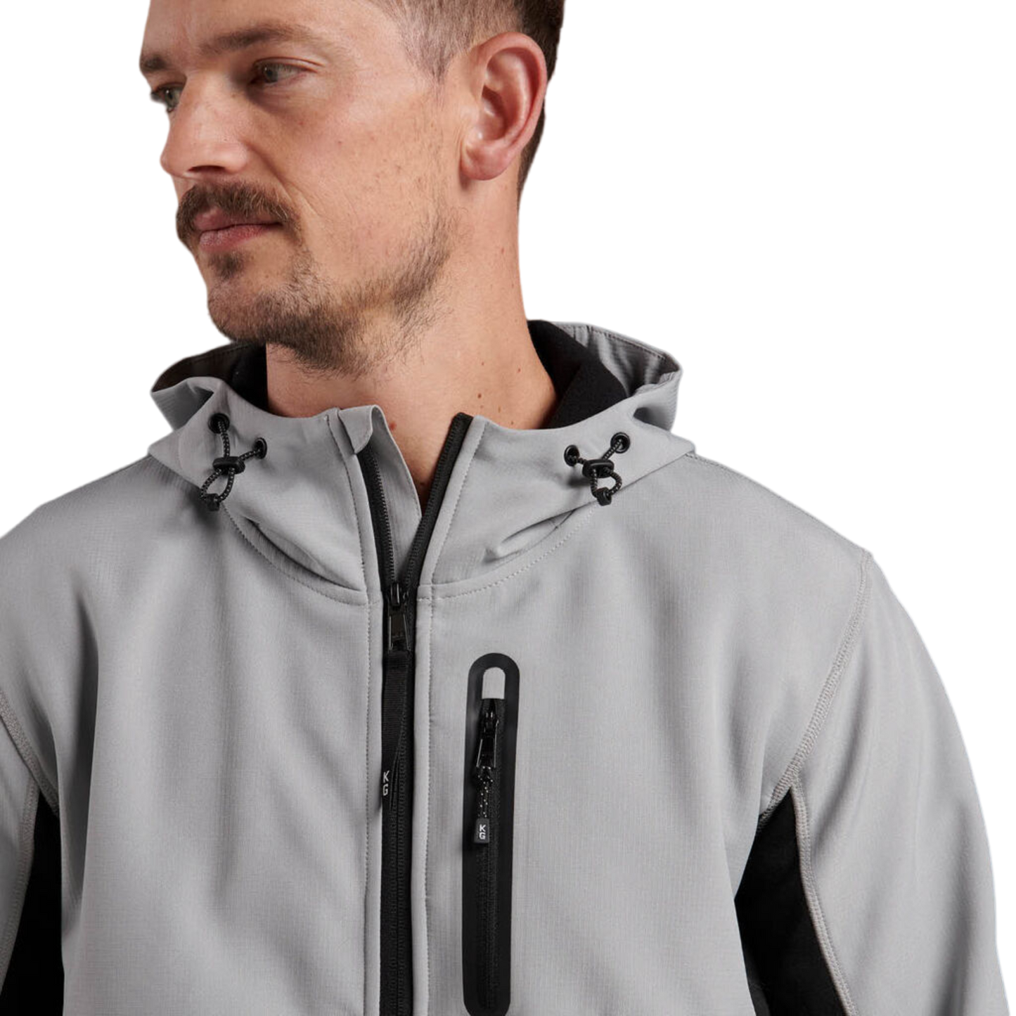 KingGee Men's Trademark Hybrid Hoodie - Stone Grey