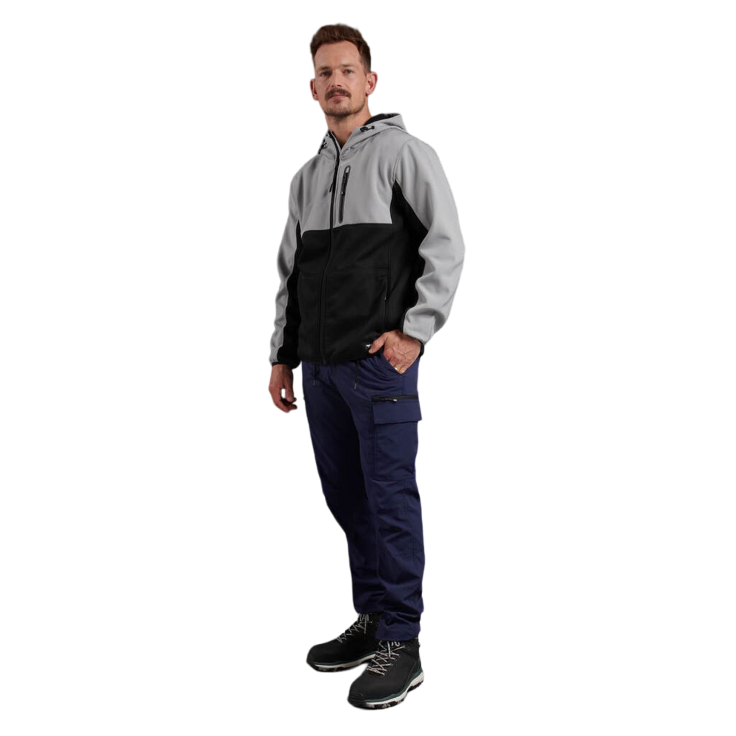 KingGee Men's Trademark Hybrid Hoodie - Stone Grey