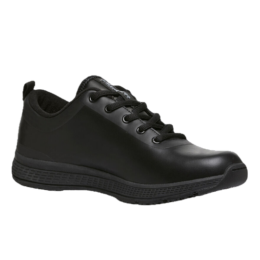 KingGee Women's Superlite Leather Lace-Up Work Shoes - Black