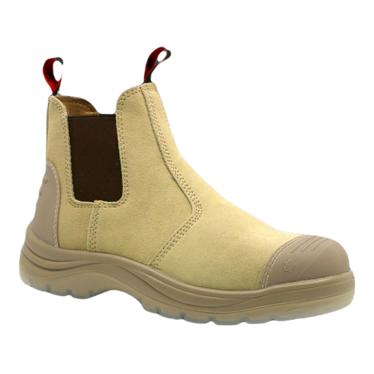 KingGee Men's Wills Suede Steel Cap Gusset Work Boots - Sand