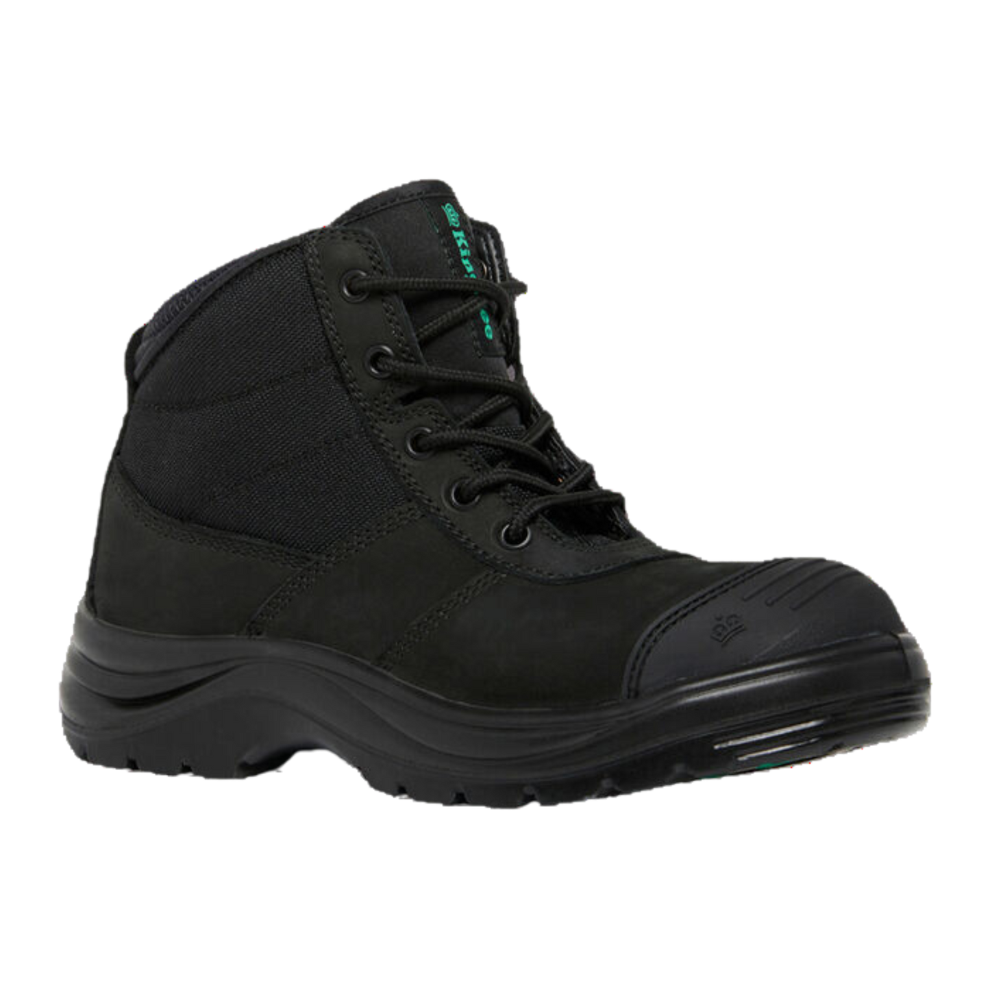 KingGee Women's Tradie Zip/Lace Steel Cap Work Boots 5" - Black