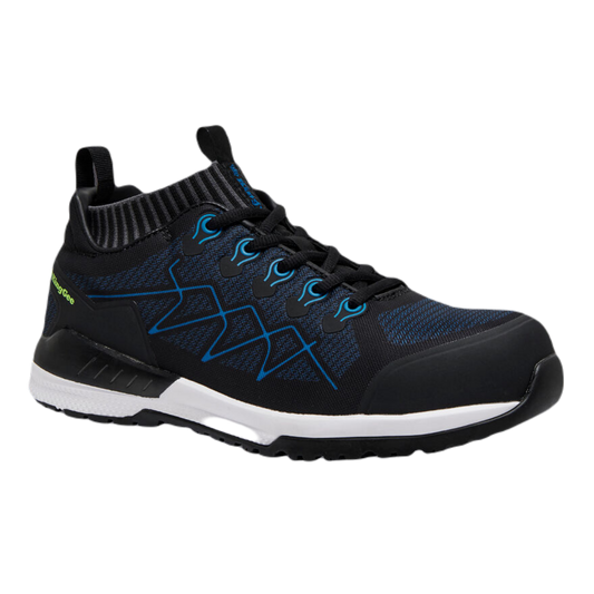 KingGee Men's Vapour Hybrid Slip Resistant Safety Toe Shoes - Black Blue