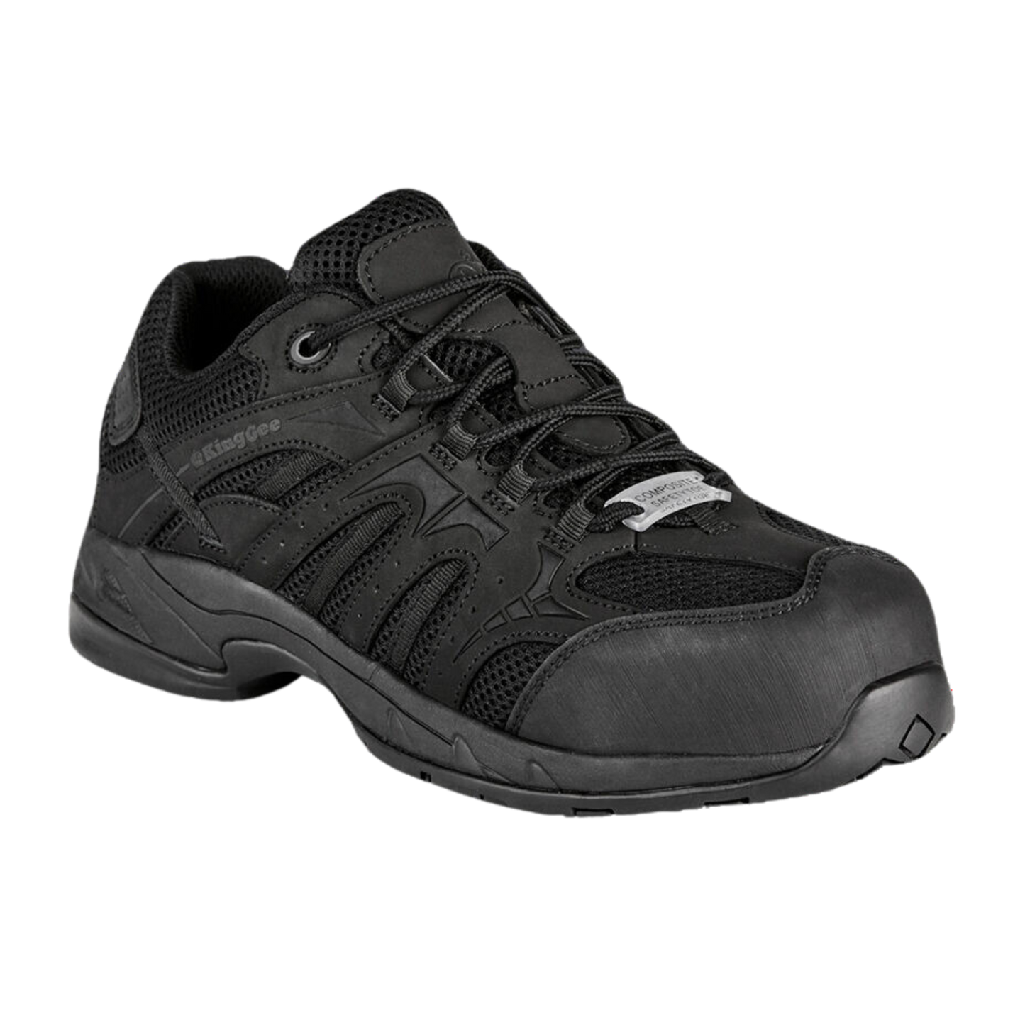 KingGee Women's Comp-Tec G3 Slip Resistant Steel Toe Safety Shoes - Black