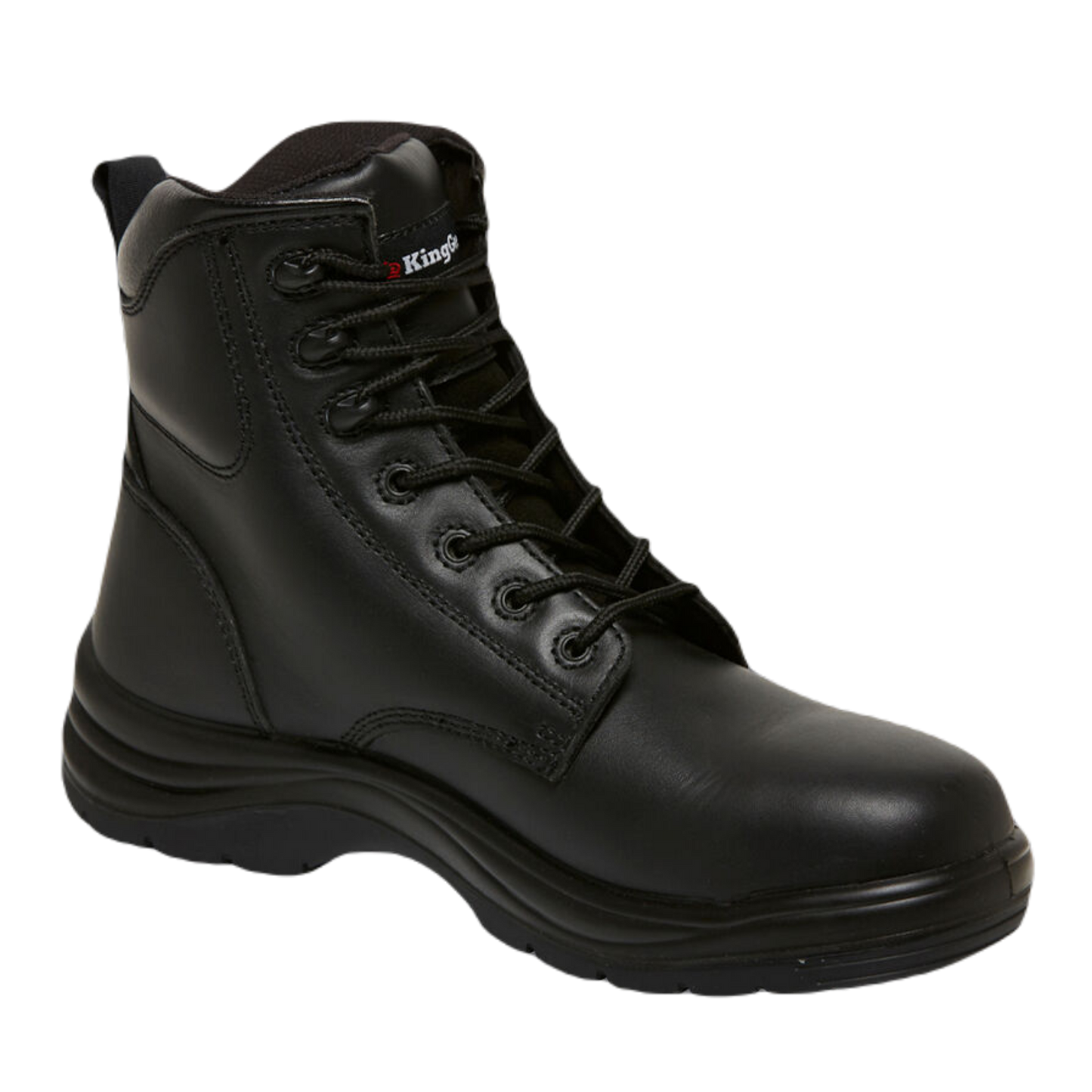 KingGee Men's Cook Lace Up Leather Safety Work Boots - Black