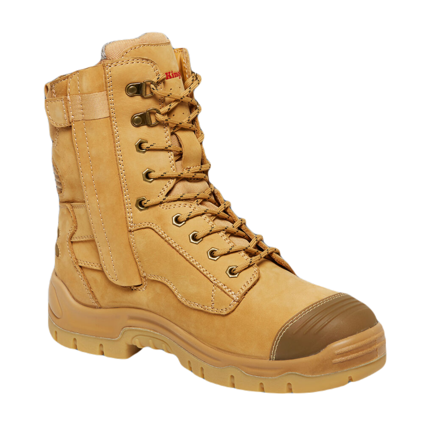 KingGee Men's Phoenix Metguard Zip/Lace Safety Work Boots 8" - Wheat
