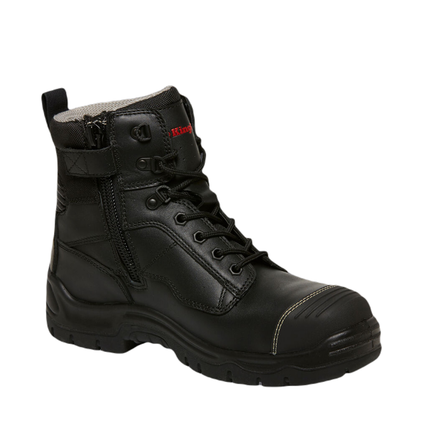 KingGee Men's Phoenix Zip/Lace Composite Safety Work Boots 6" - Black