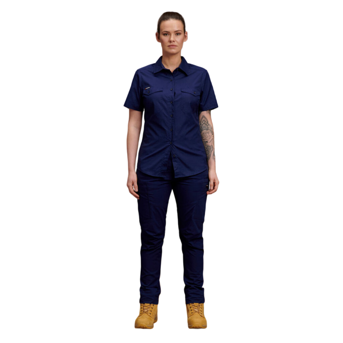 KingGee Women's Workcool 2 Lightweight Short Sleeve Work Shirt - Navy
