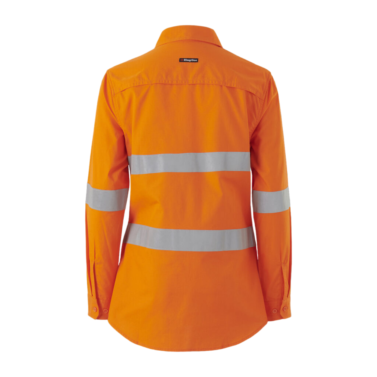 KingGee Women's Workcool Vented Closed Front Shirt Taped Long Sleeve - Orange