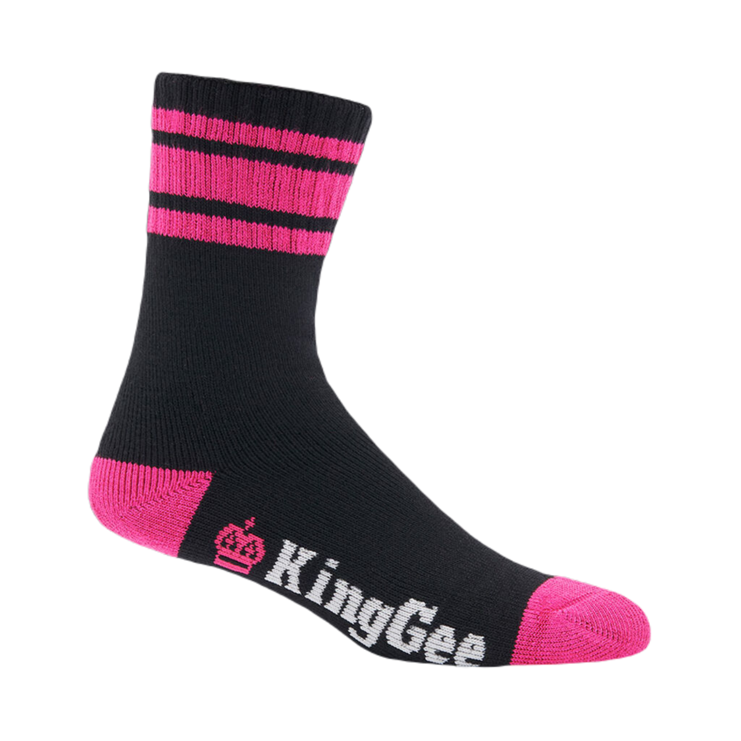 KingGee Women's Bamboo Crew Work Socks - Black/Pink