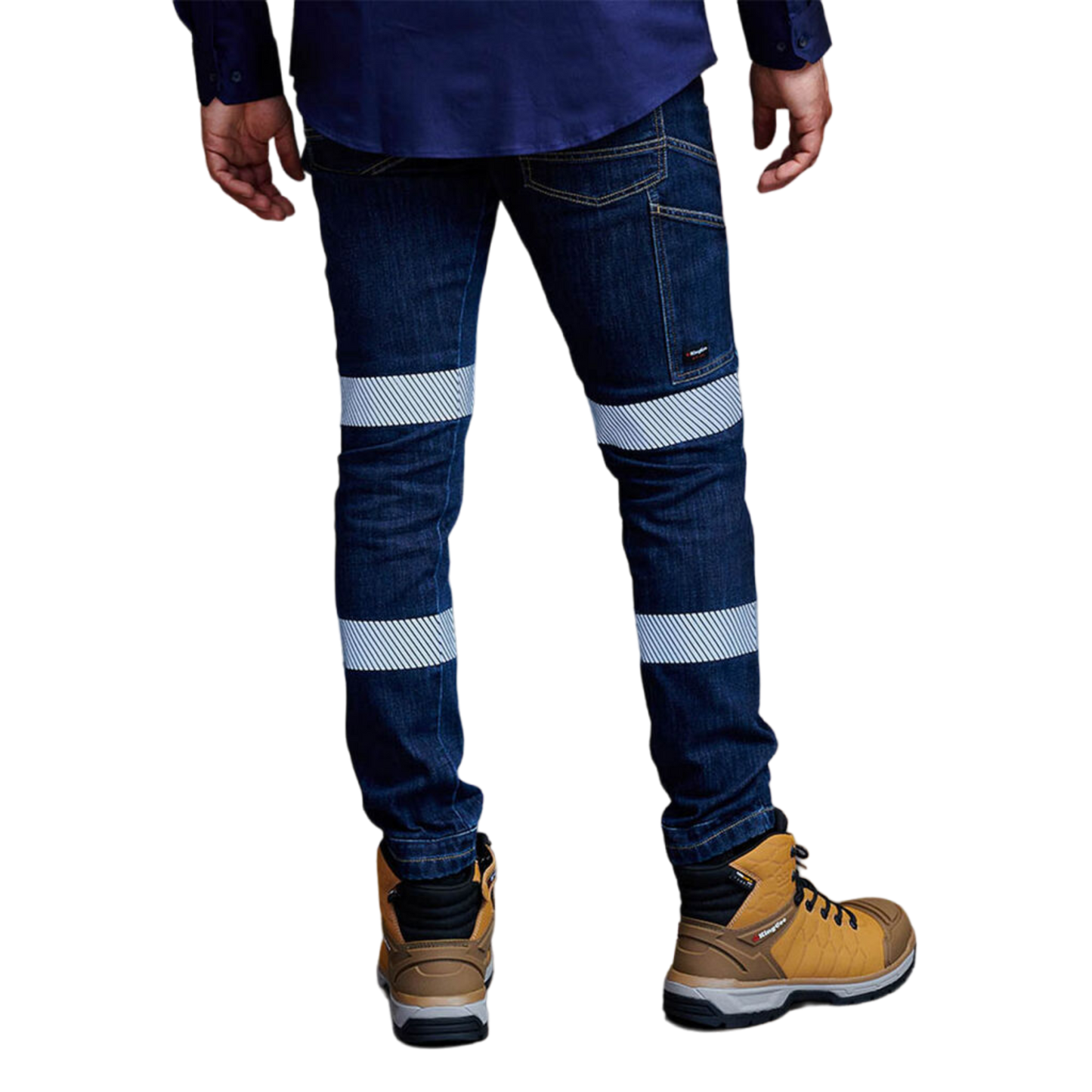 KingGee Men's Urban Coolmax Stretch Slim Reflective Denim Work Jeans - Classic