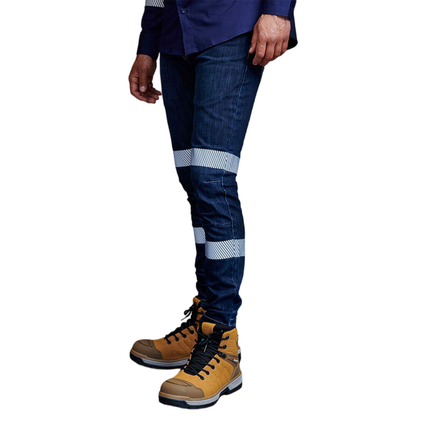 KingGee Men's Urban Coolmax Stretch Slim Reflective Denim Work Jeans - Classic