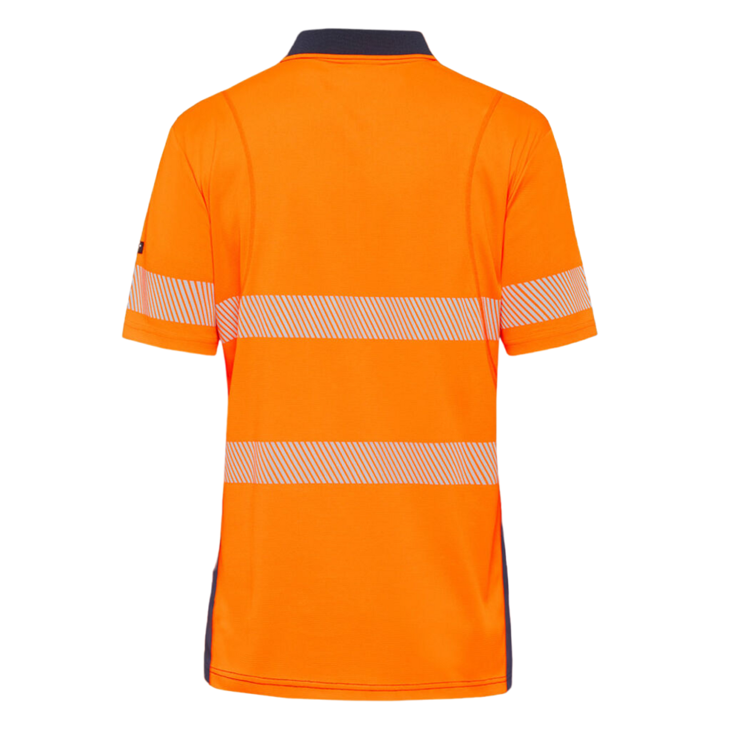KingGee Men's Workcool Hyperfreeze Hi-Vis Reflective Short Sleeve Polo - Orange/Navy
