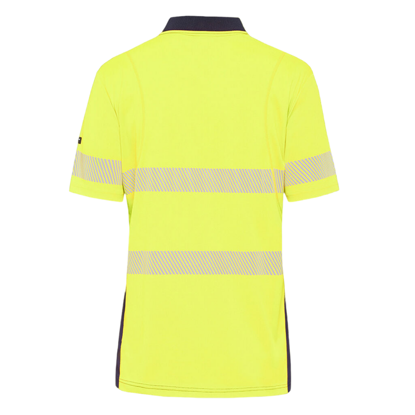 KingGee Men's Workcool Hyperfreeze Hi-Vis Reflective Short Sleeve Polo - Yellow/Navy