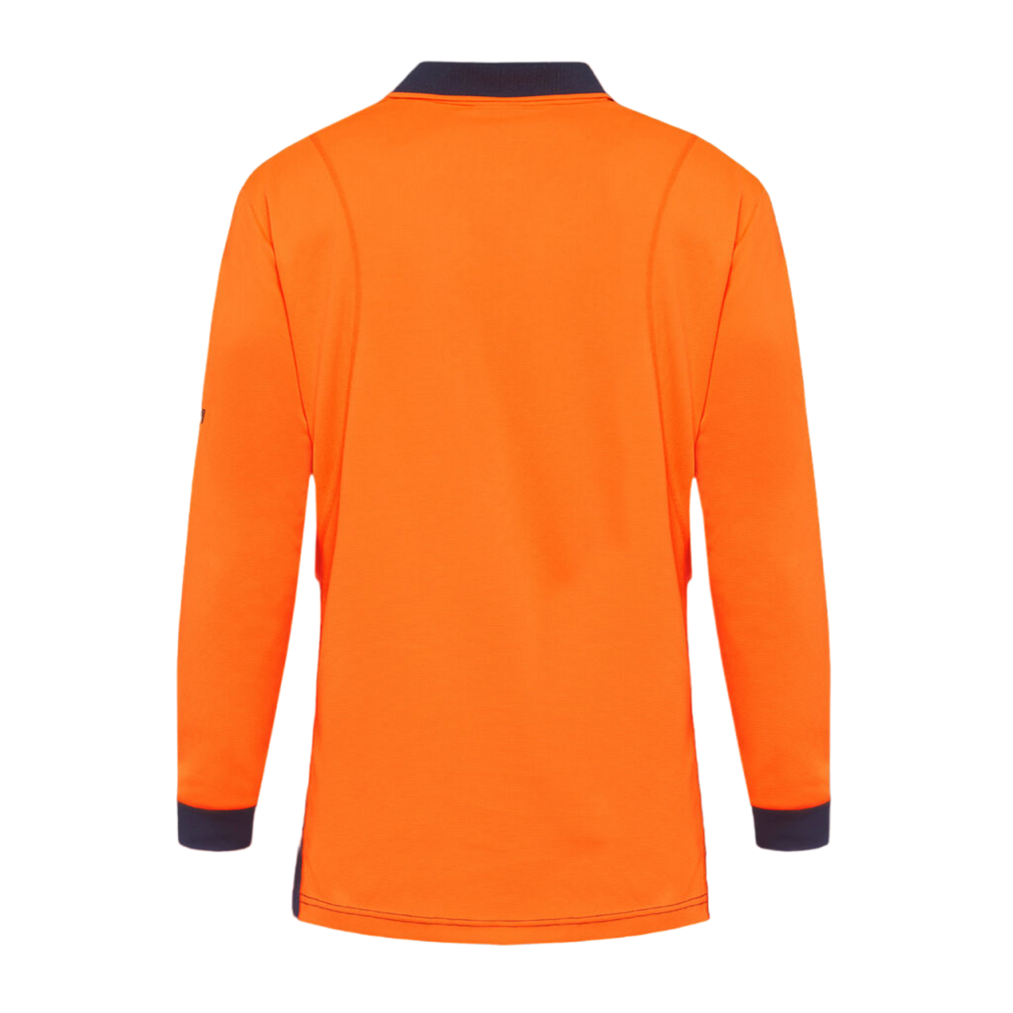 KingGee Men's Workcool Hyperfreeze Hi-Vis Two Tone Long Sleeve Polo Shirt - Orange/Navy