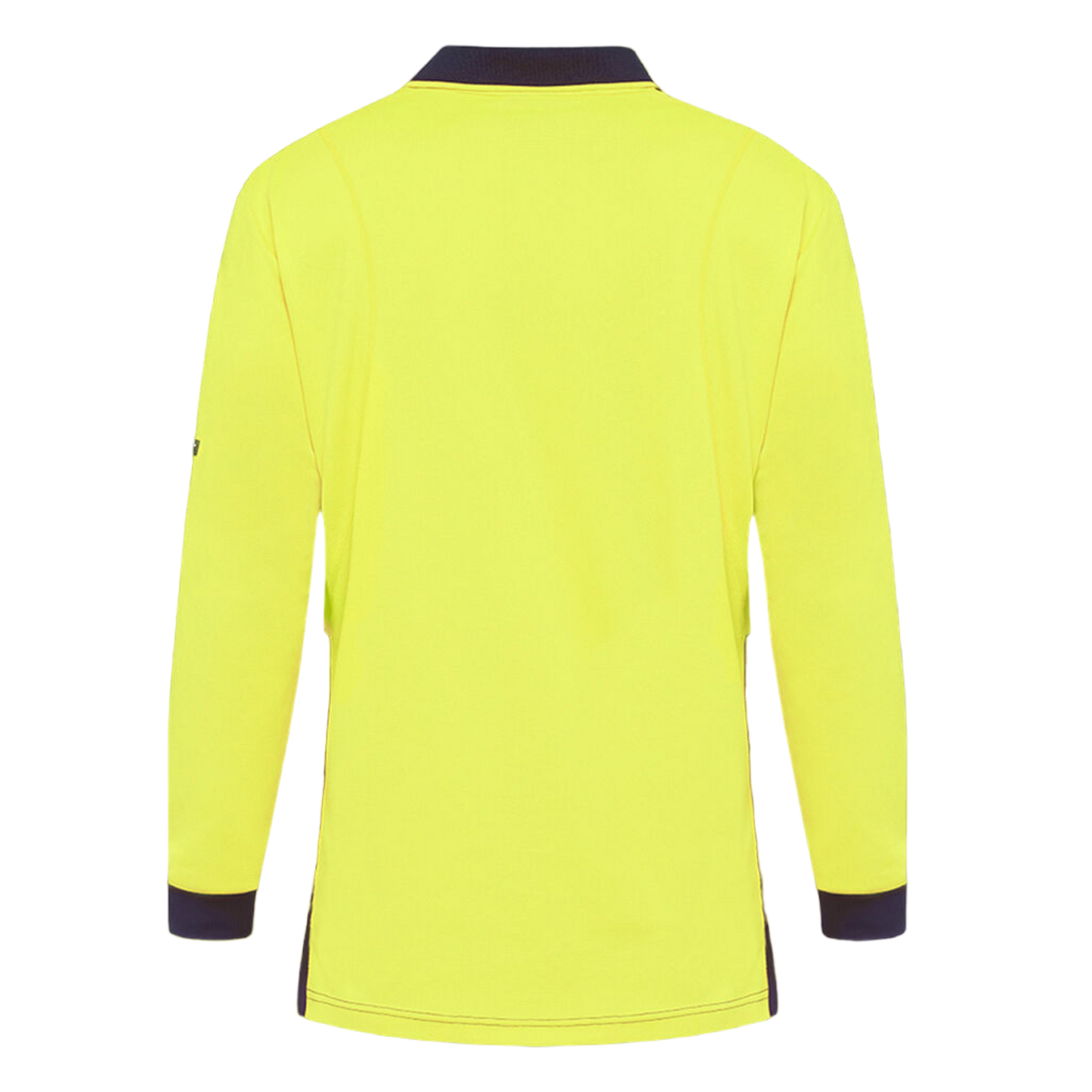 KingGee Men's Workcool Hyperfreeze Hi-Vis Two Tone Long Sleeve Polo Shirt - Yellow/Navy
