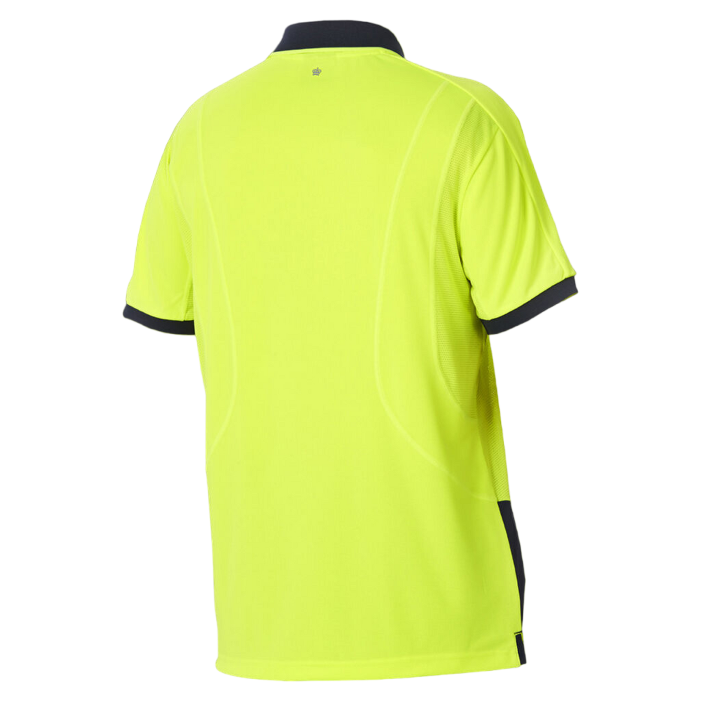 KingGee Men's Workcool Hyperfreeze Hi-Vis Lightweight Short Sleeve Polo - Yellow/Navy