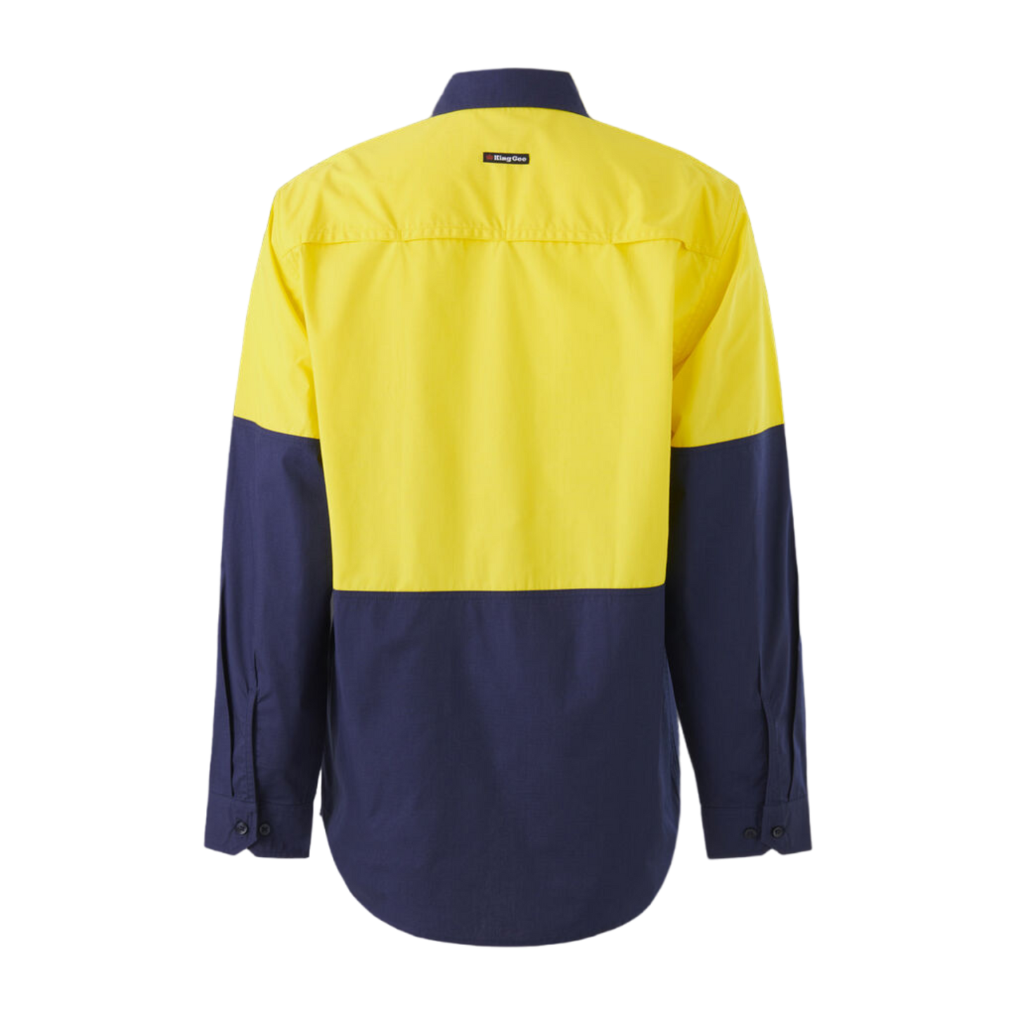 KingGee Men's Workcool Vented Spliced Shirt Long Sleeve - Yellow/Navy