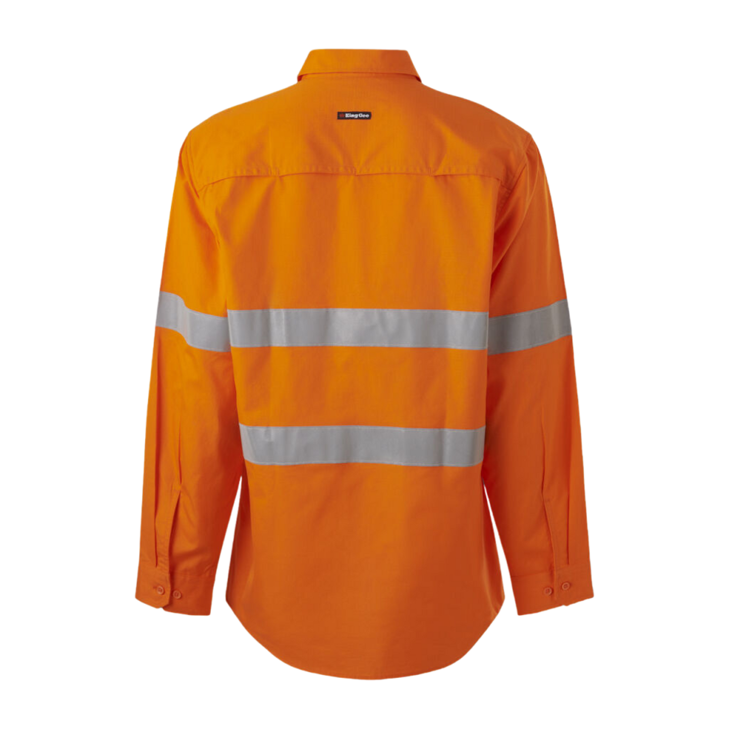 KingGee Men's Workcool Vented Closed Front Shirt Taped Long Sleeve - Orange