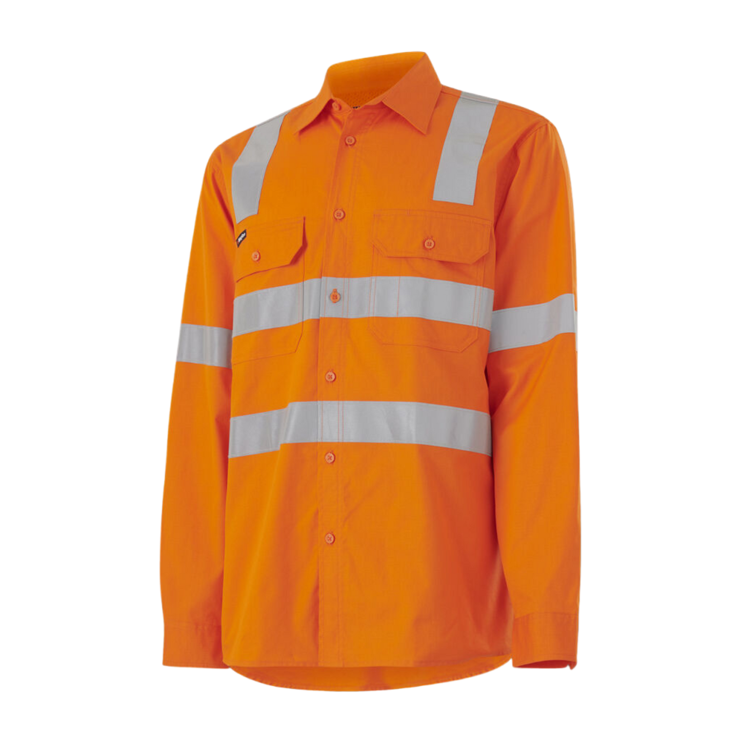 KingGee Men's Workcool Vented X Back Shirt Long Sleeve - Orange
