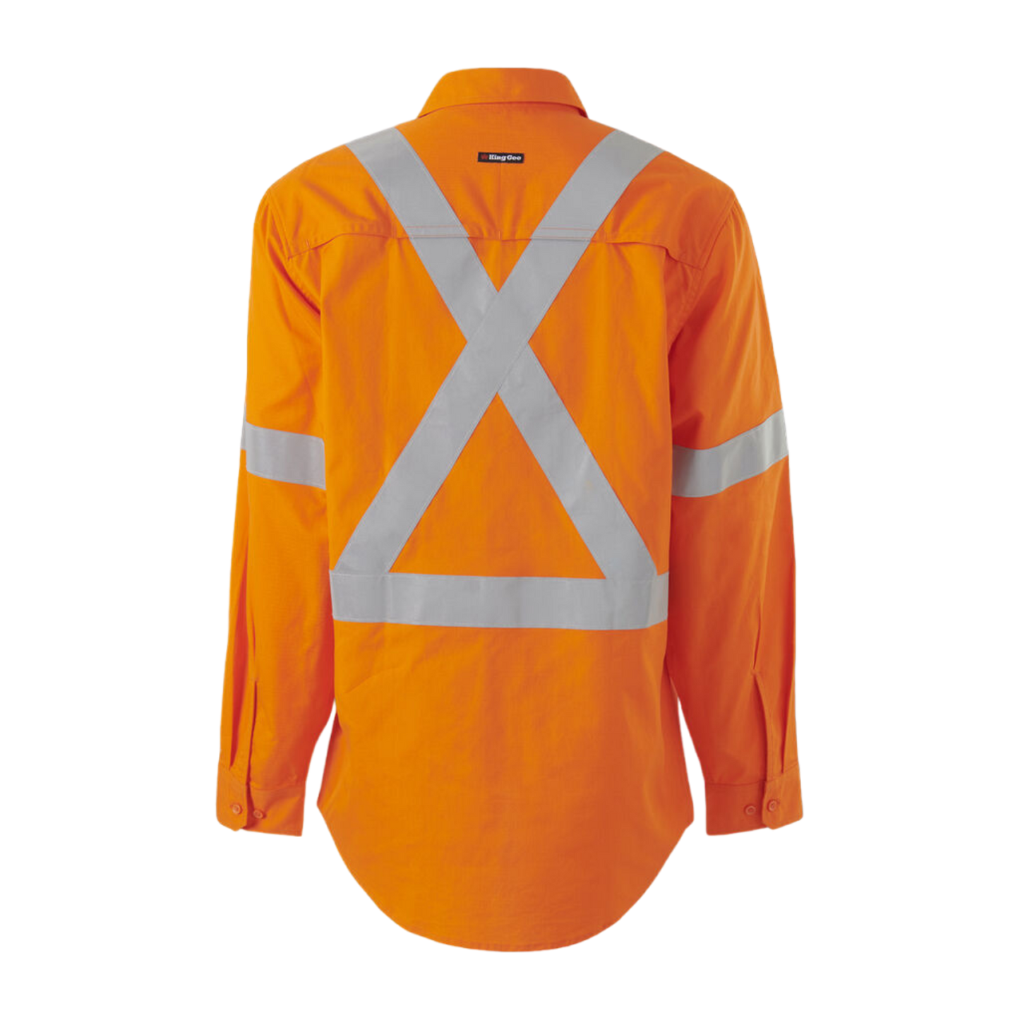 KingGee Men's Workcool Vented X Back Shirt Long Sleeve - Orange