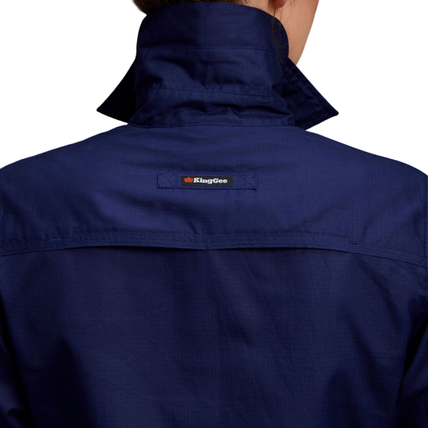 KingGee Women's Workcool 2 Long Sleeve Ripstop Work Shirt - Navy