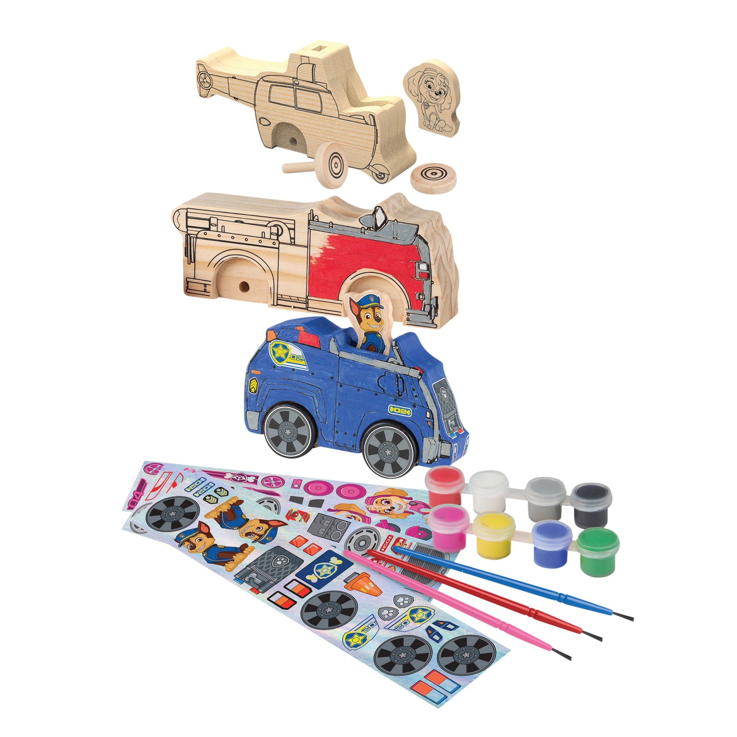 Melissa & Doug - Paw Patrol - DYO Wooden Vehicles Craft Kit