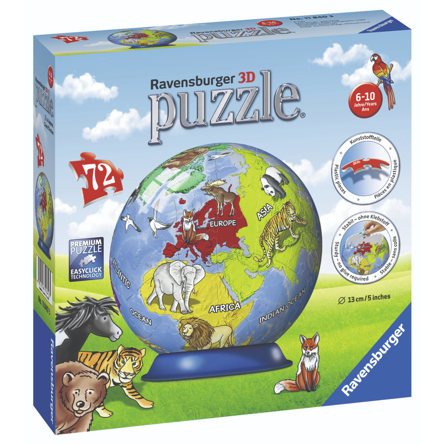 Ravensburger - Children's Globe Puzzleball 72 pieces