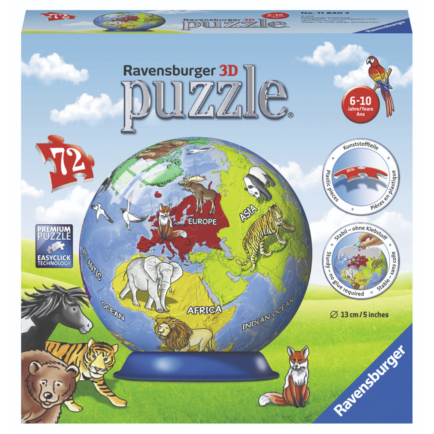 Ravensburger - Children's Globe Puzzleball 72 pieces