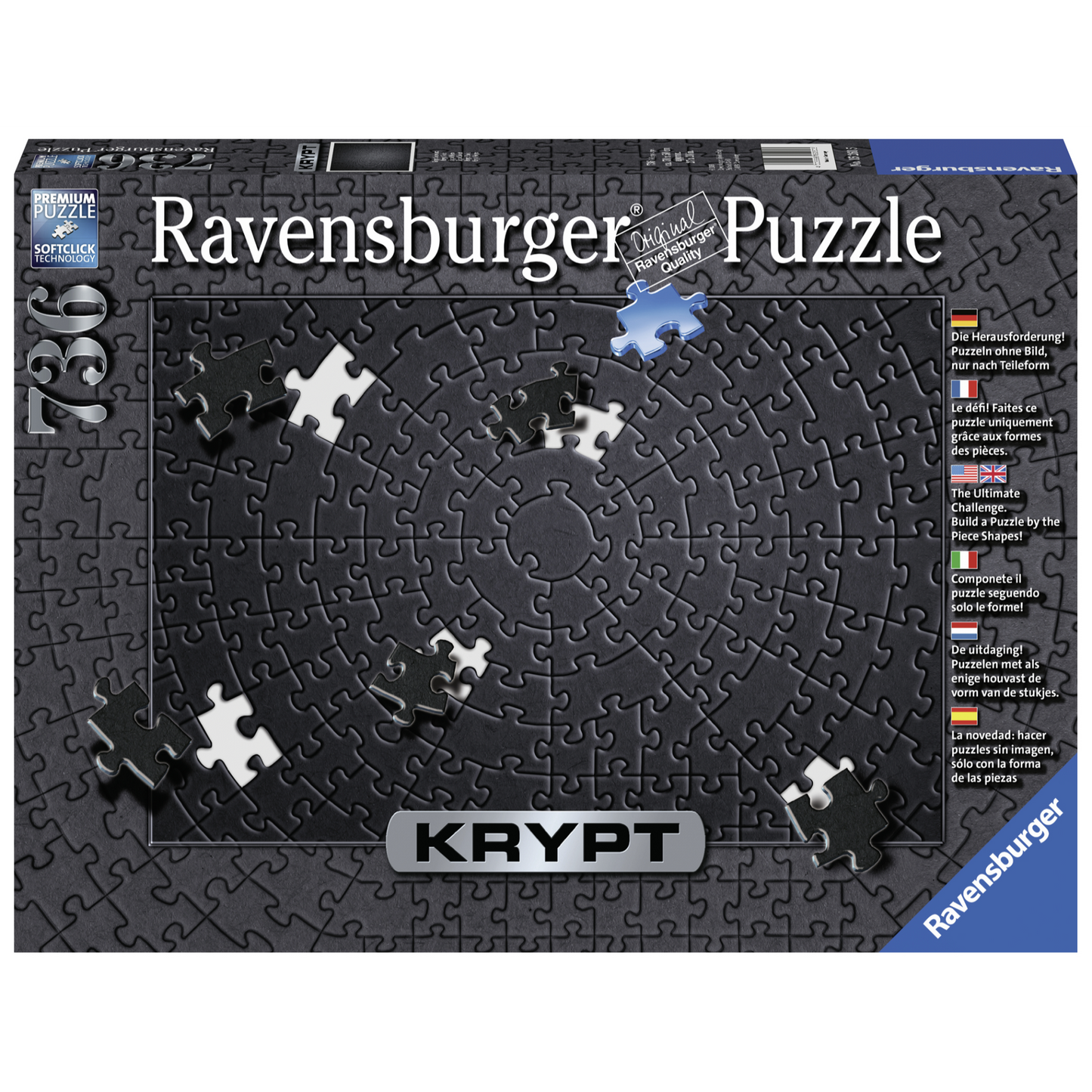 Ravensburger - KRYPT Black Puzzle 736 pieces