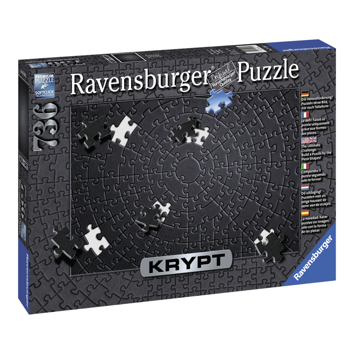 Ravensburger - KRYPT Black Puzzle 736 pieces