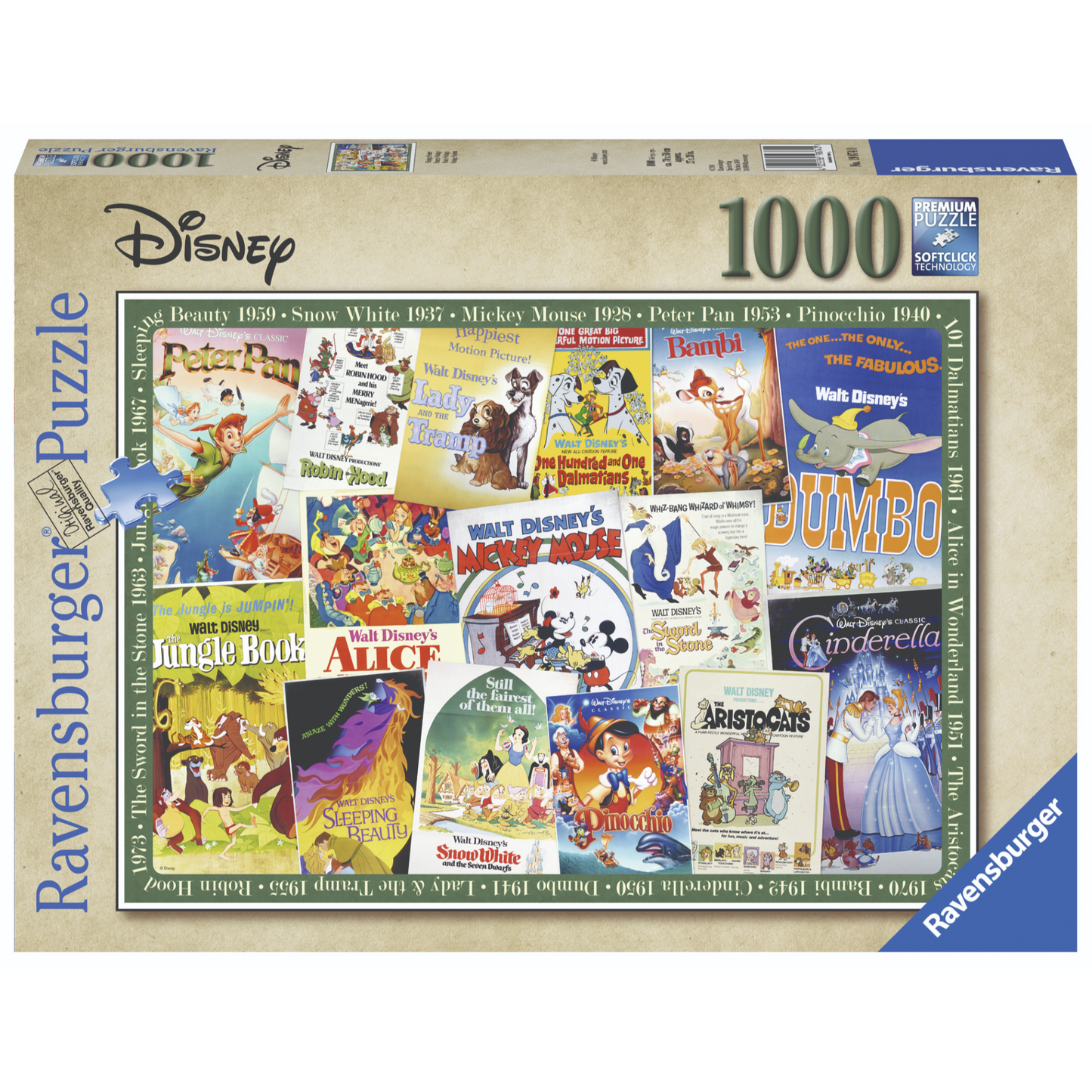 Ravensburger Disney Vintage Movie Posters Puzzle 1000 pieces