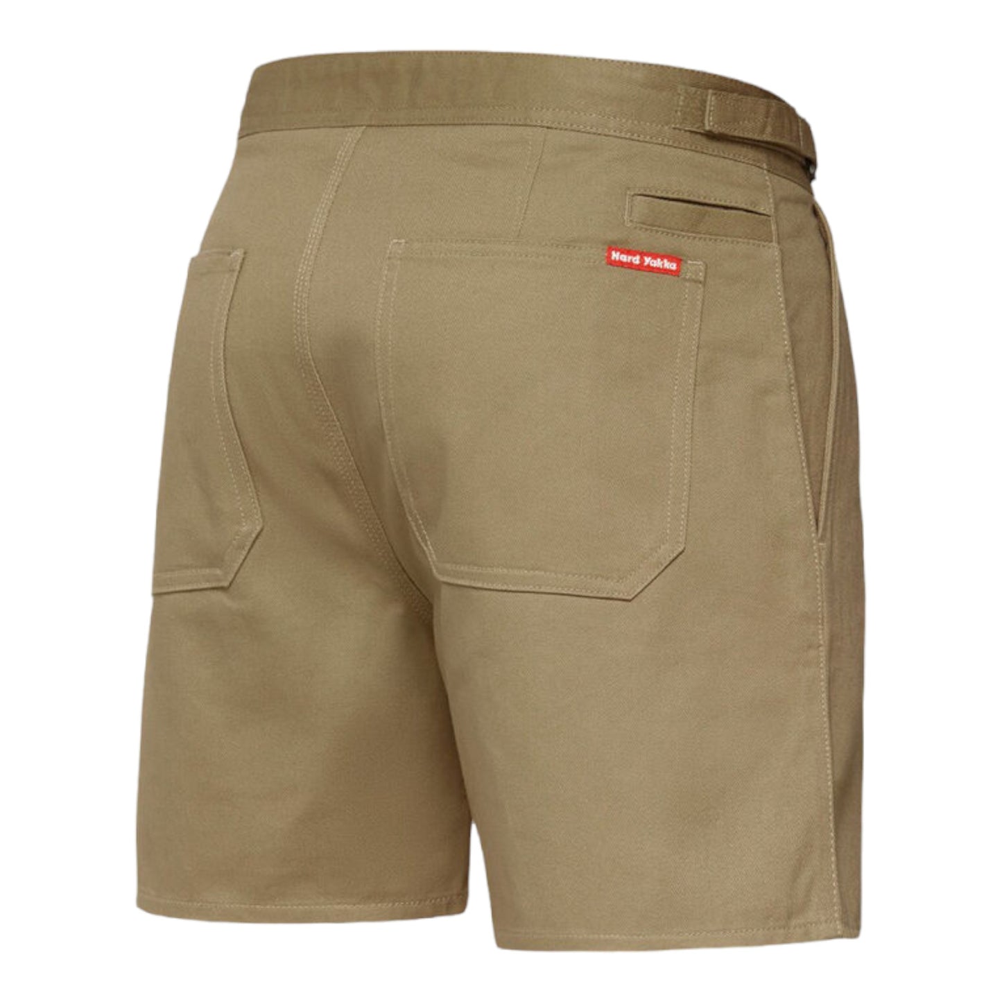 Hard Yakka Men's Relaxed Fit Cotton Drill Short with Side Tabs - Khaki