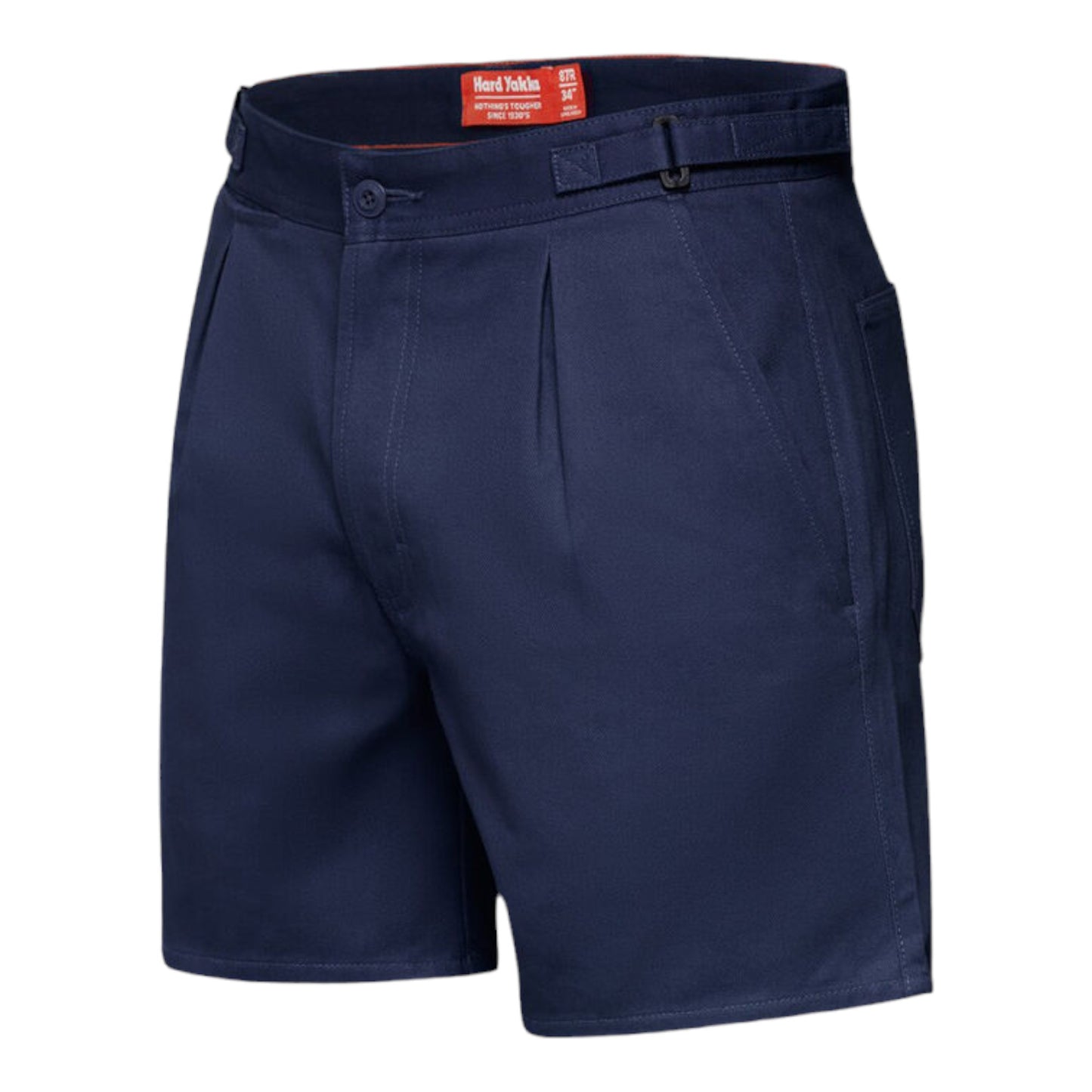 Hard Yakka Men's Relaxed Fit Cotton Drill Short with Side Tabs - Navy
