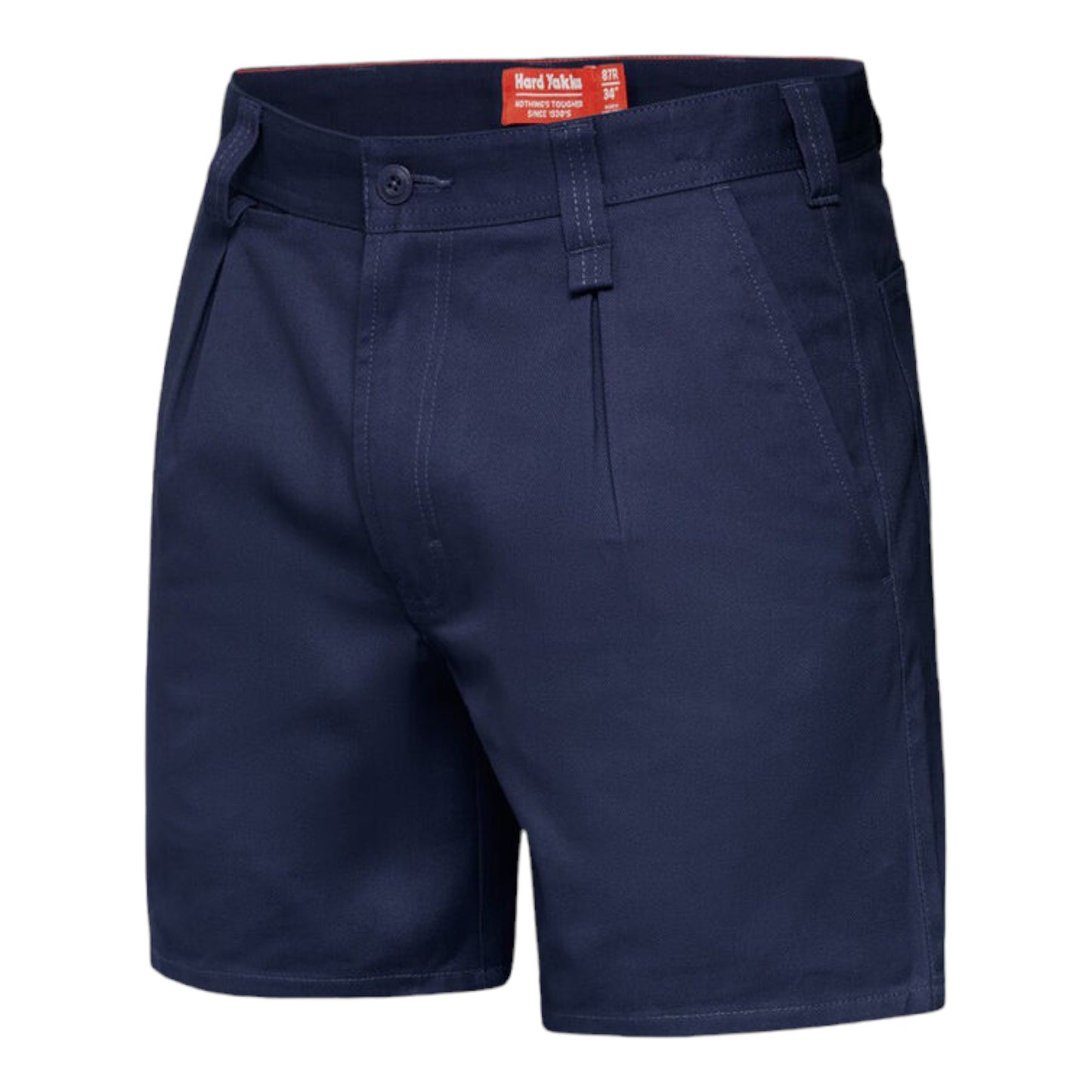 Hard Yakka Men's Relaxed Fit Cotton Drill Short with Belt Loops - Navy