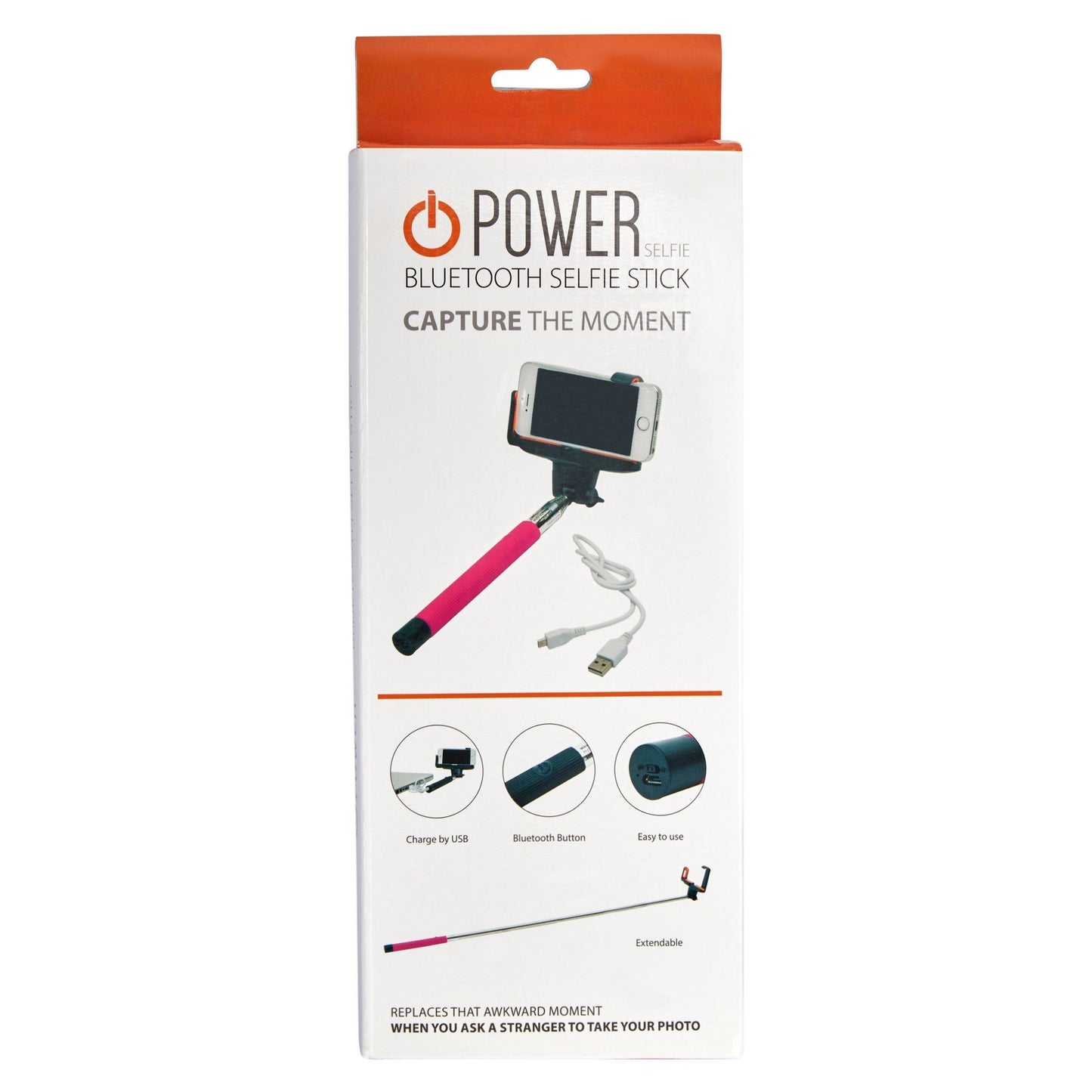 Selfie Stick - Pink Tech Power