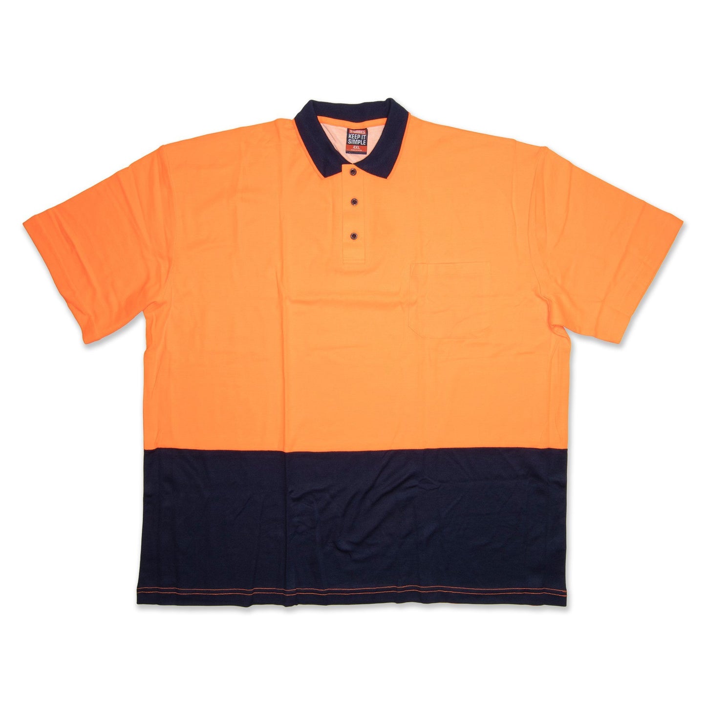 Stubbies Hi Vis Short Sleeve Men's Polo - Orange Workwear Stubbies