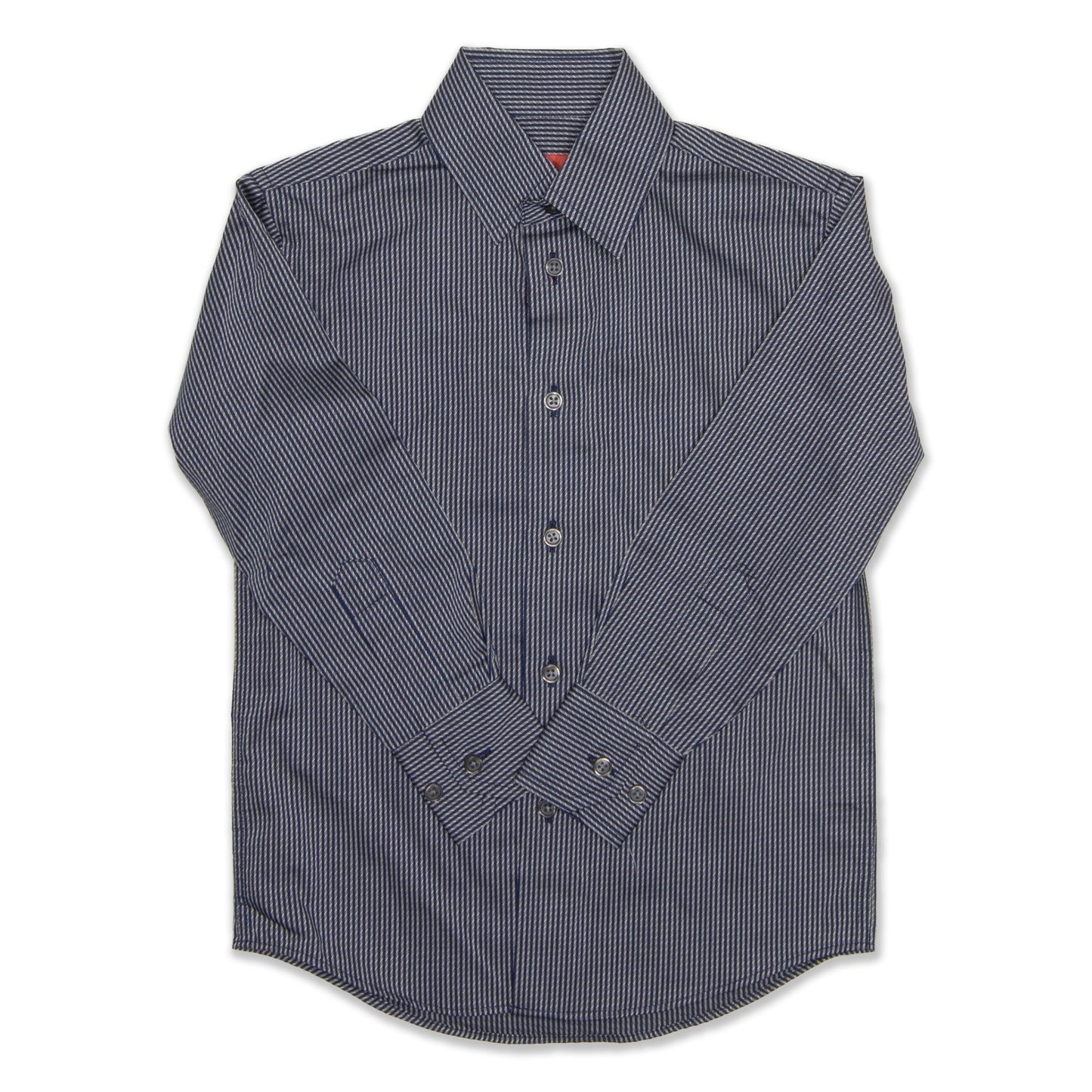 Fred Bracks Striped Long Sleeve Boy's Shirt - Navy / White Workwear Fred Bracks
