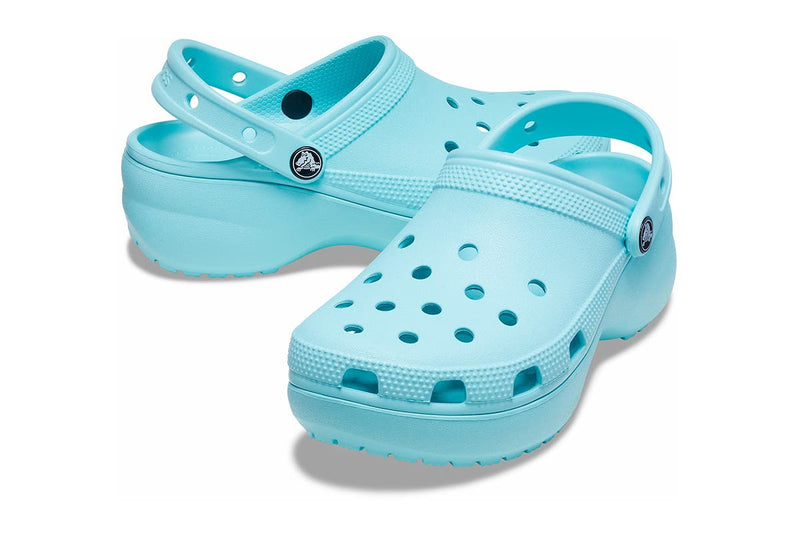Crocs Women's Classic Platform Clog Sandals (Pure Water)